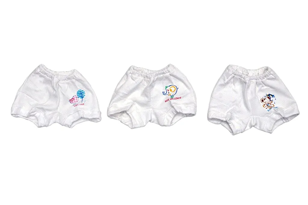 BelleGirl 100% Cotton Drawers Combo With White Colour, Pack of 3