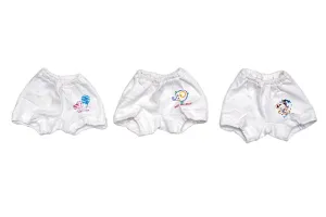 BelleGirl 100% Cotton Drawers Combo With White Colour, Pack of 3