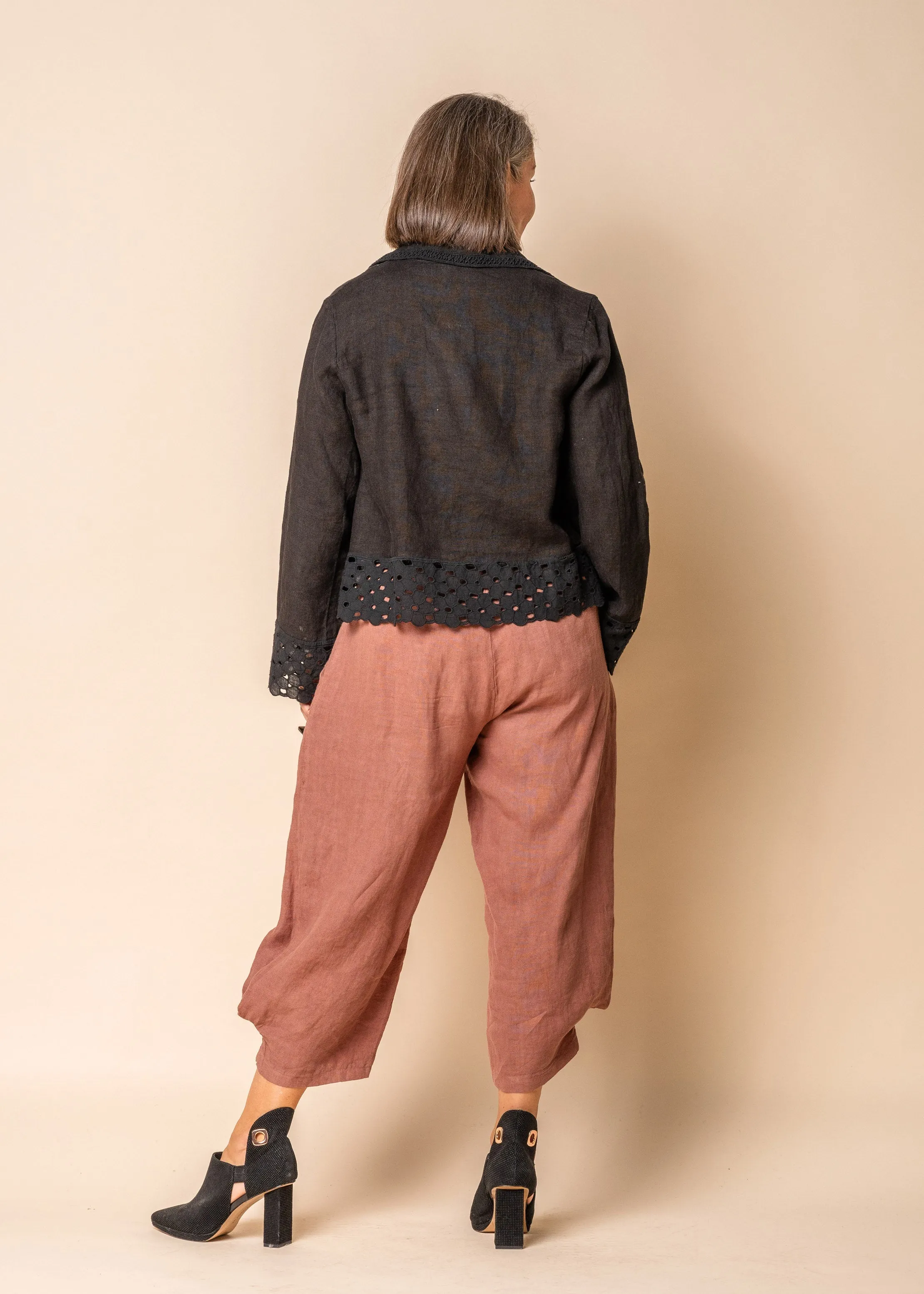 Beti Linen Jacket in Onyx