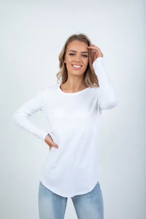 'BETTY BASICS' MEGAN LONG SLEEVE TOP - WHITE