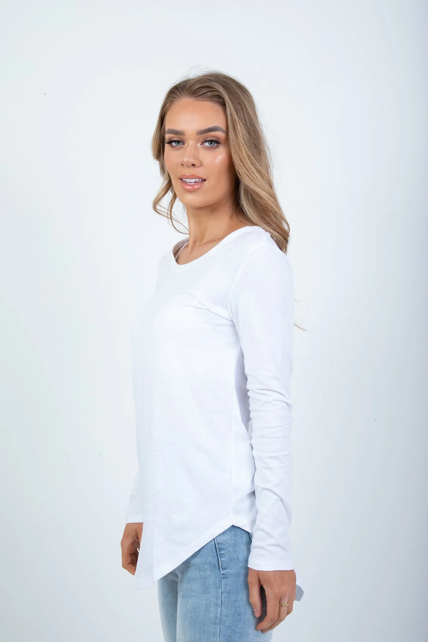 'BETTY BASICS' MEGAN LONG SLEEVE TOP - WHITE