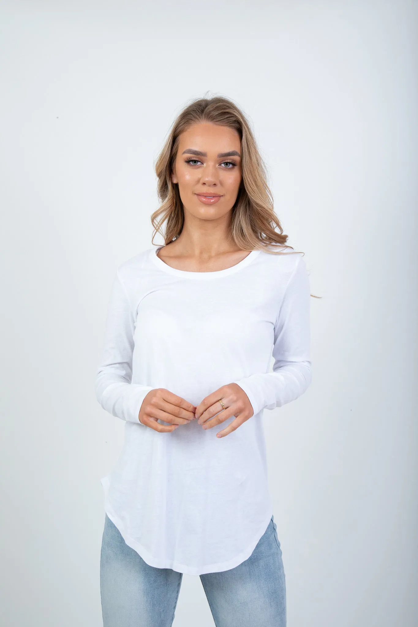 'BETTY BASICS' MEGAN LONG SLEEVE TOP - WHITE