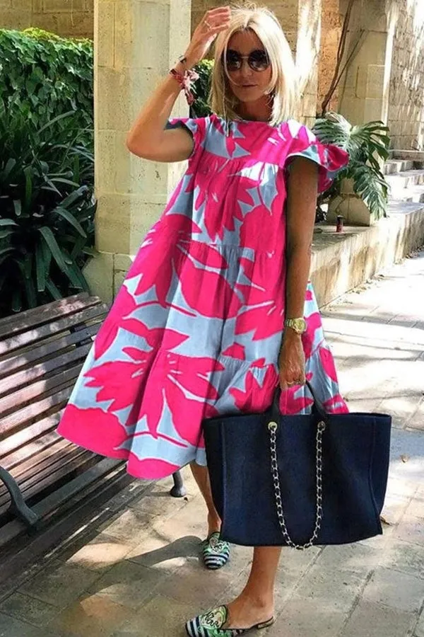 Billie - Beautiful soft dress with A-line print.