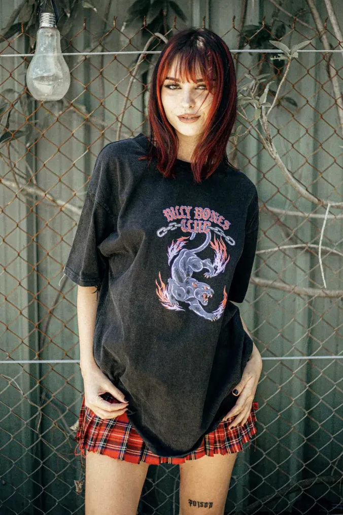 BILLY BONES PANTHER TEE - VINTAGE BLACK