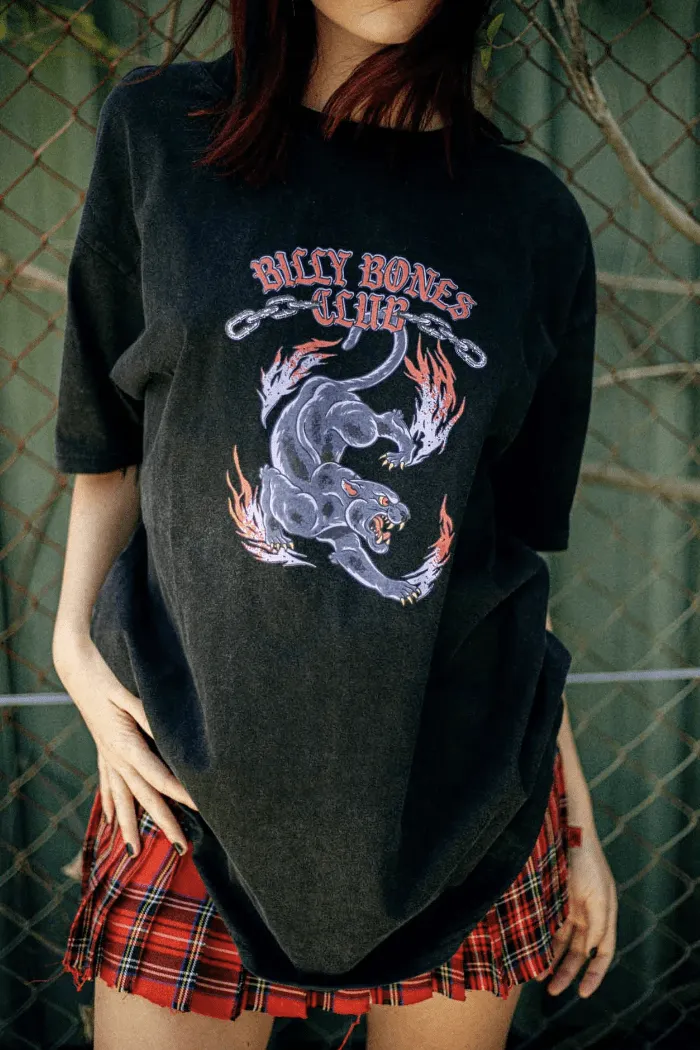 BILLY BONES PANTHER TEE - VINTAGE BLACK
