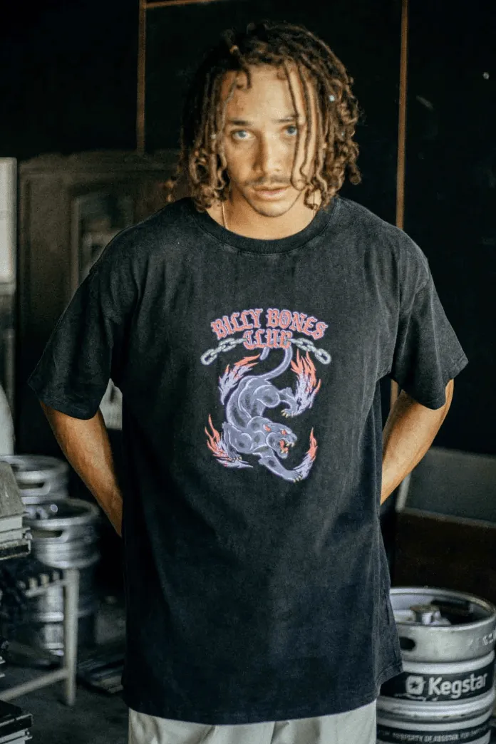 BILLY BONES PANTHER TEE - VINTAGE BLACK