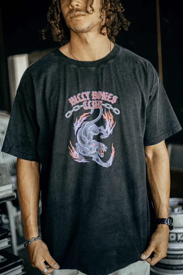 BILLY BONES PANTHER TEE - VINTAGE BLACK