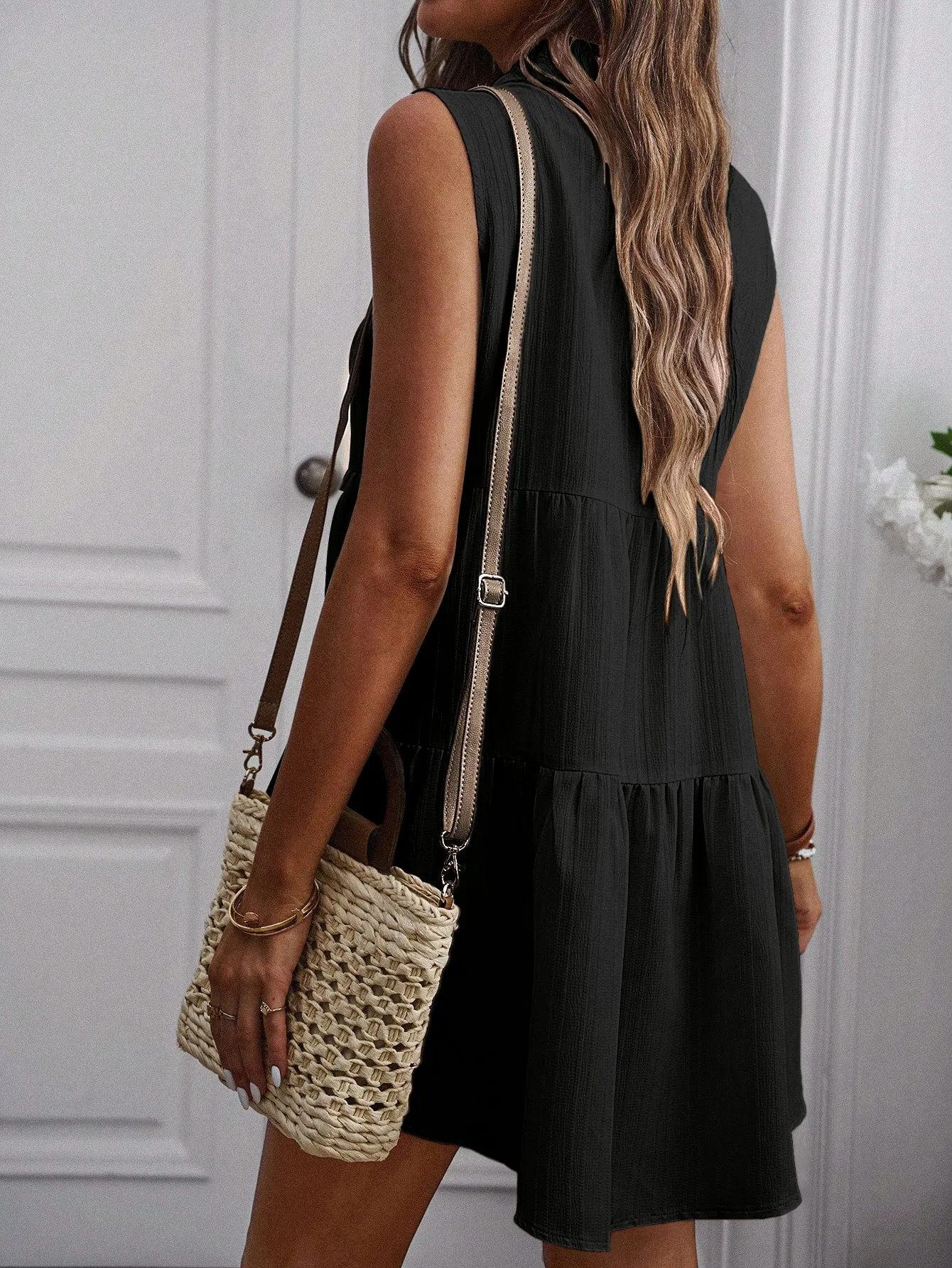 Black A-Line Tiered Shirt
