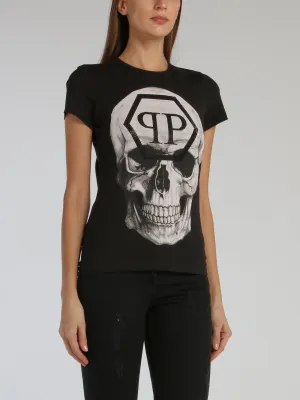 Black Monogram Skull T-Shirt