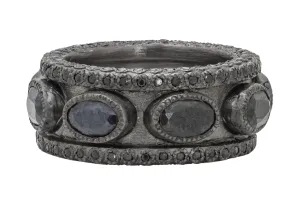 BLACK SAPPHIRE WIDE BAND