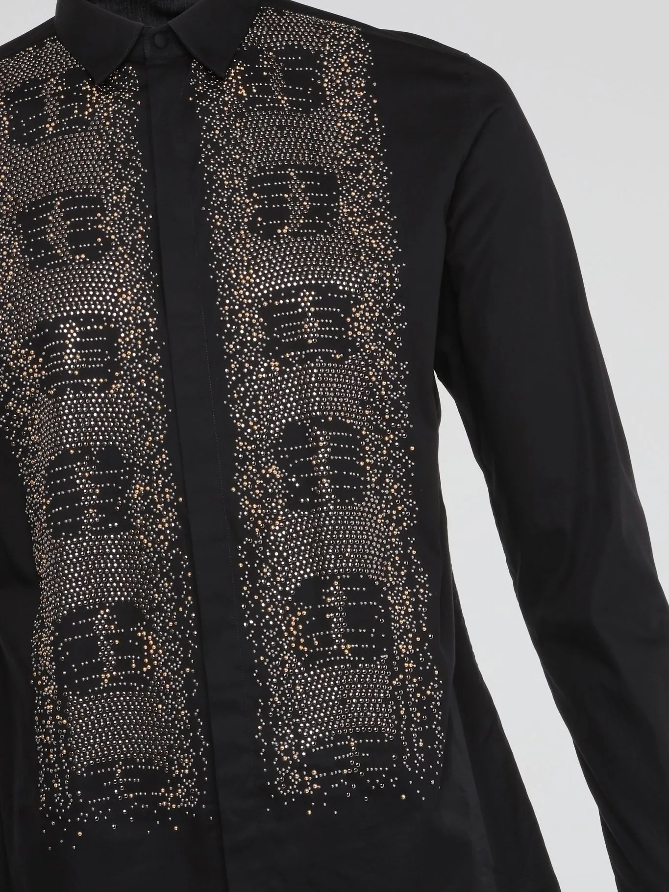 Black Studded Long Sleeve Shirt