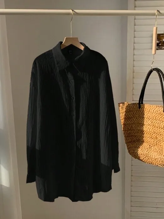 Black Textured Shirt