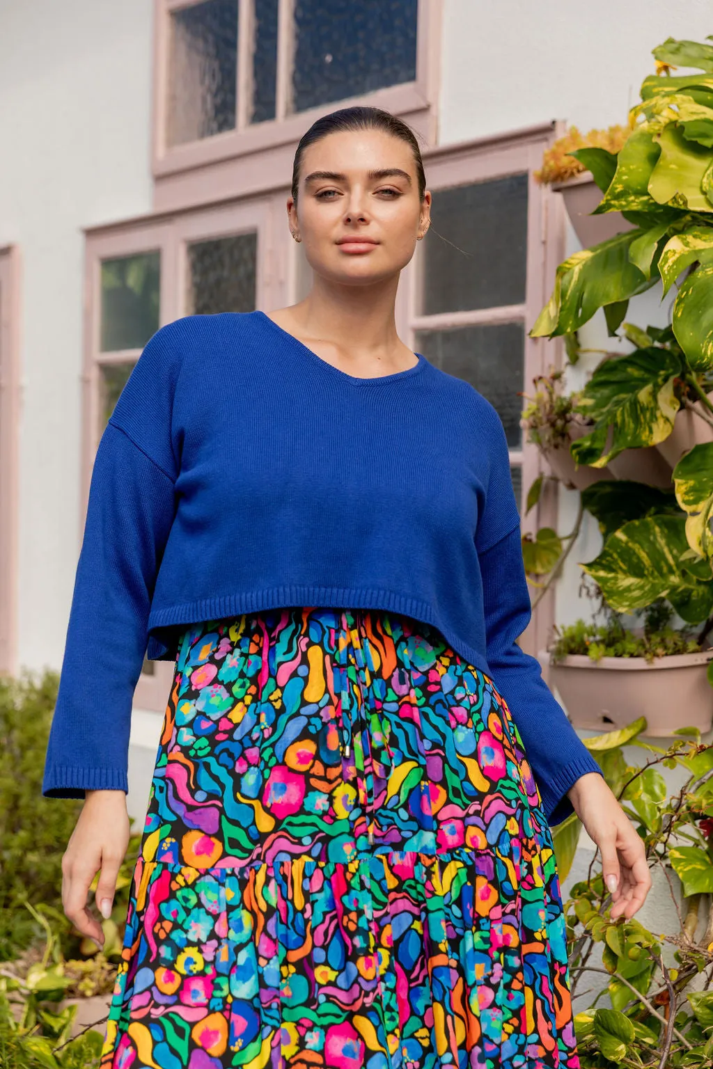 Blakely Crop Knit In Cobalt