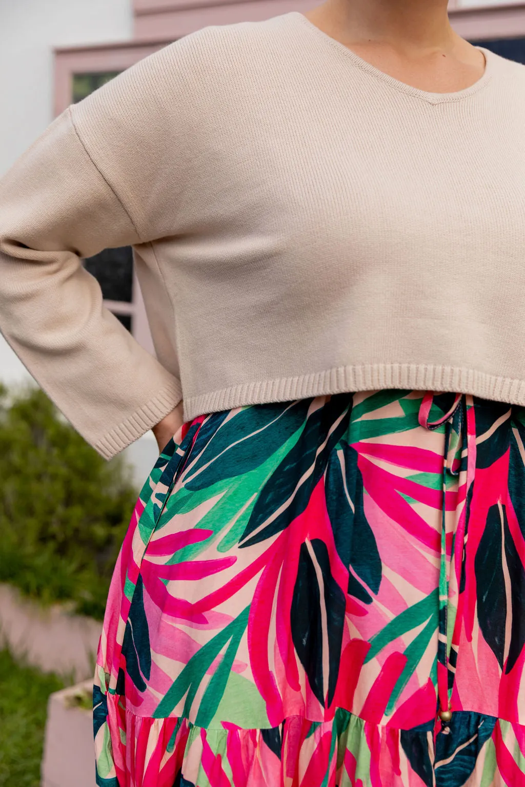 Blakely Crop Knit In Oat