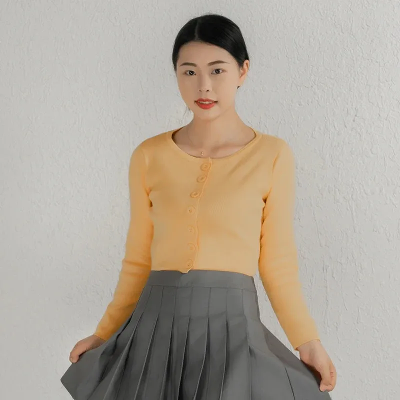 Blouses Cardigan Female Knitted Ladies Sweaters Cropped Clothing Crochet Top Korean Fashion Style Black Outerwear