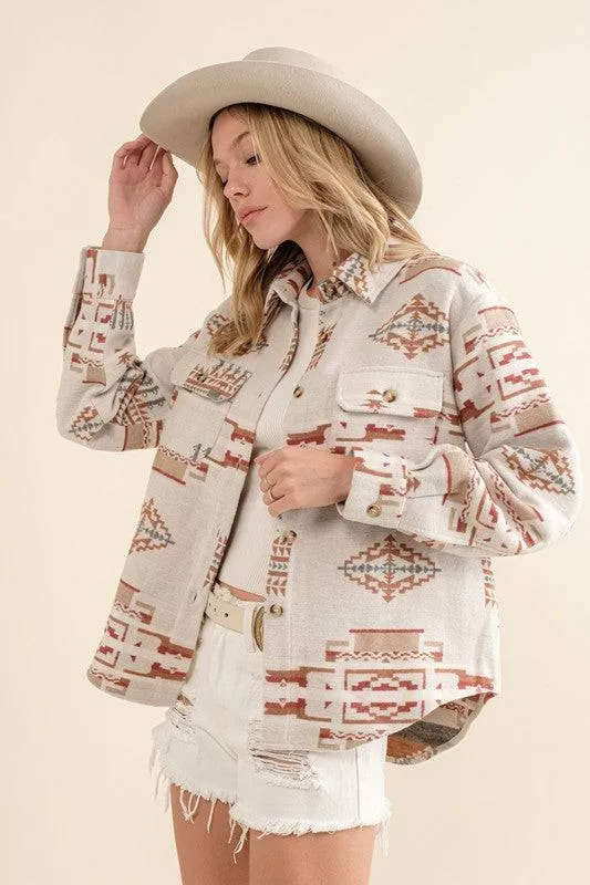 Blue B Exclusive Jacquard Aztec Shirt Jacket