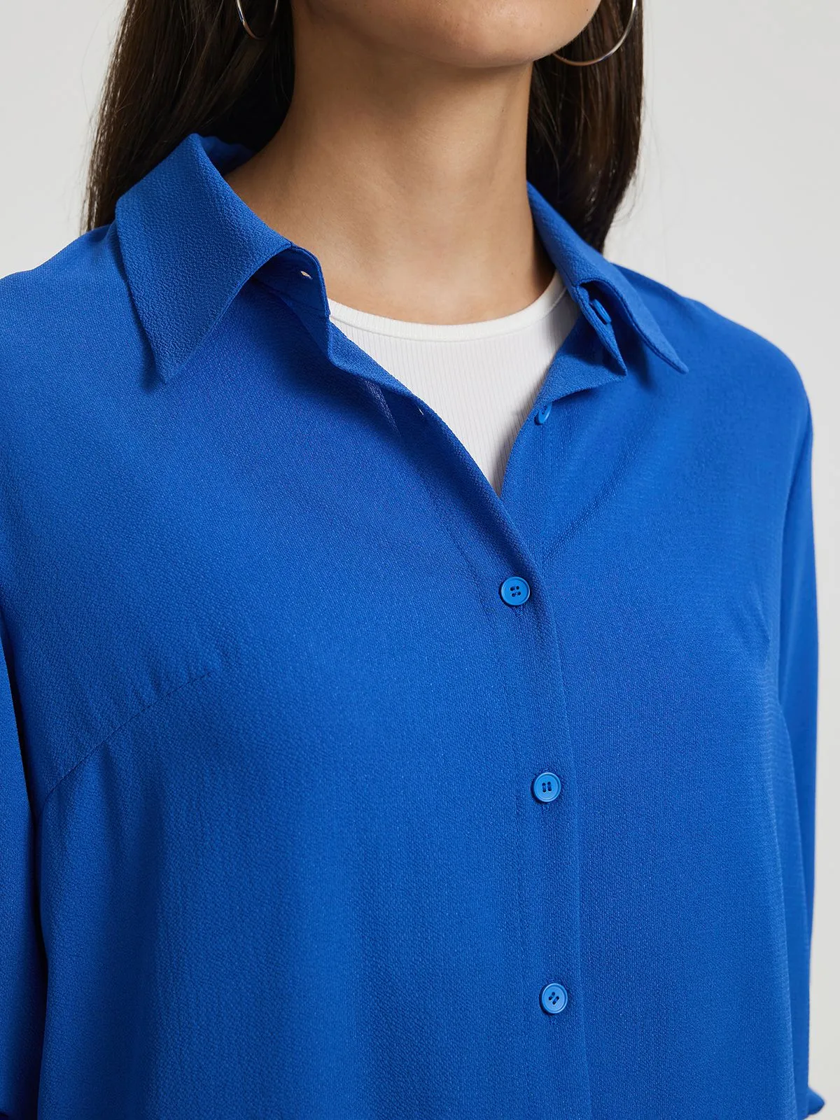 Blue Front Buttoned Full Sleeve Shirt