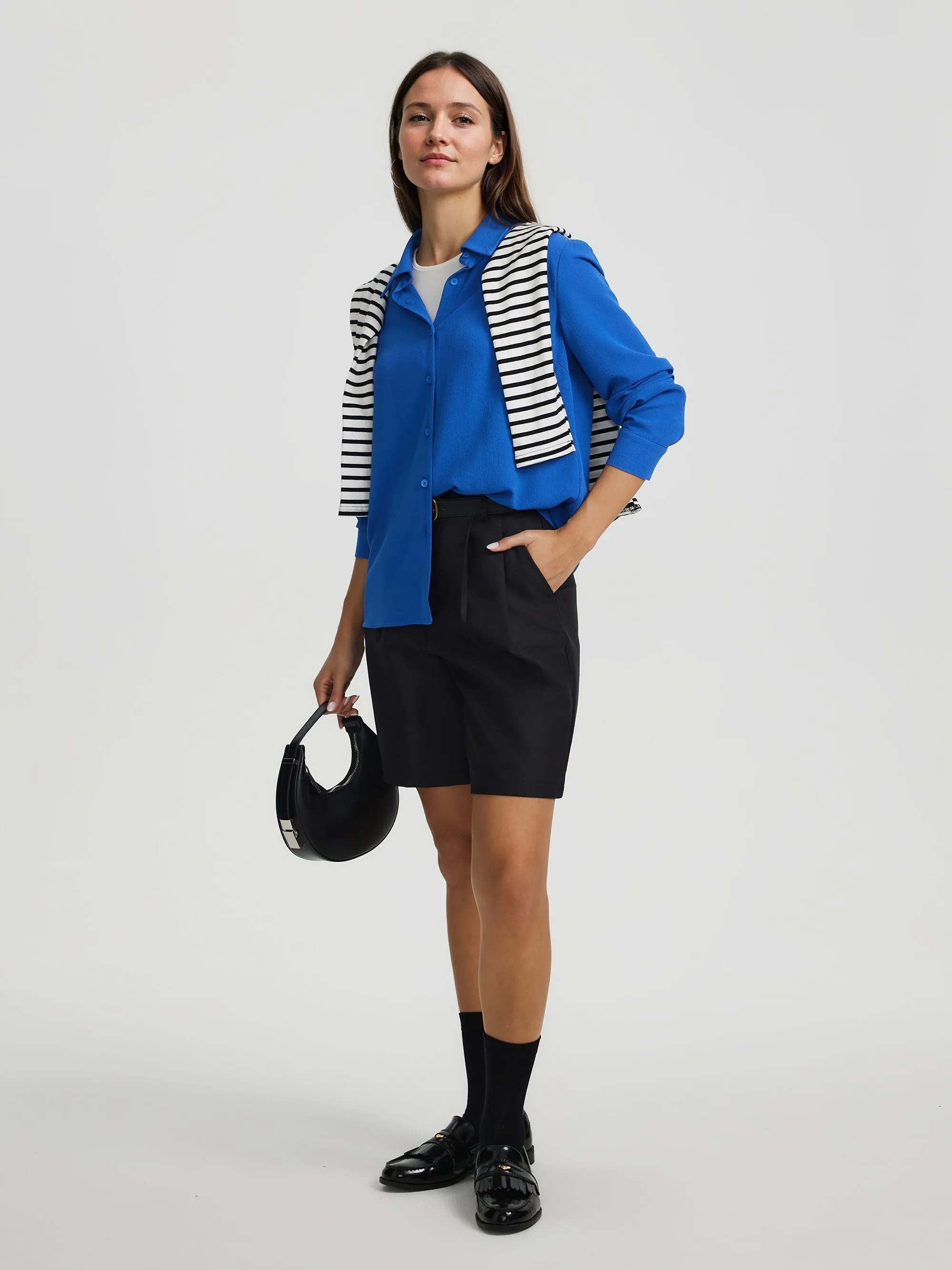 Blue Front Buttoned Full Sleeve Shirt