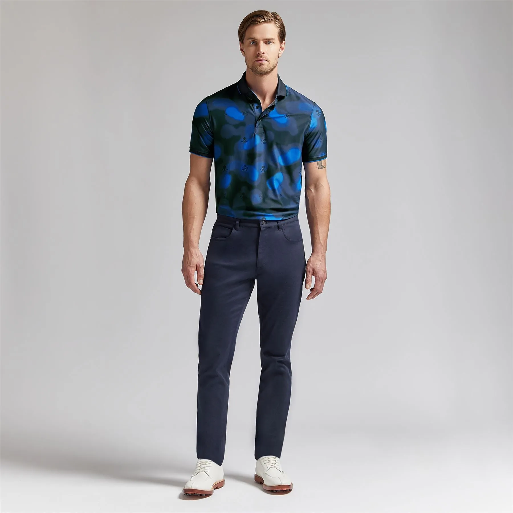 Blur Icon Camo Tech Pique Polo Twilight