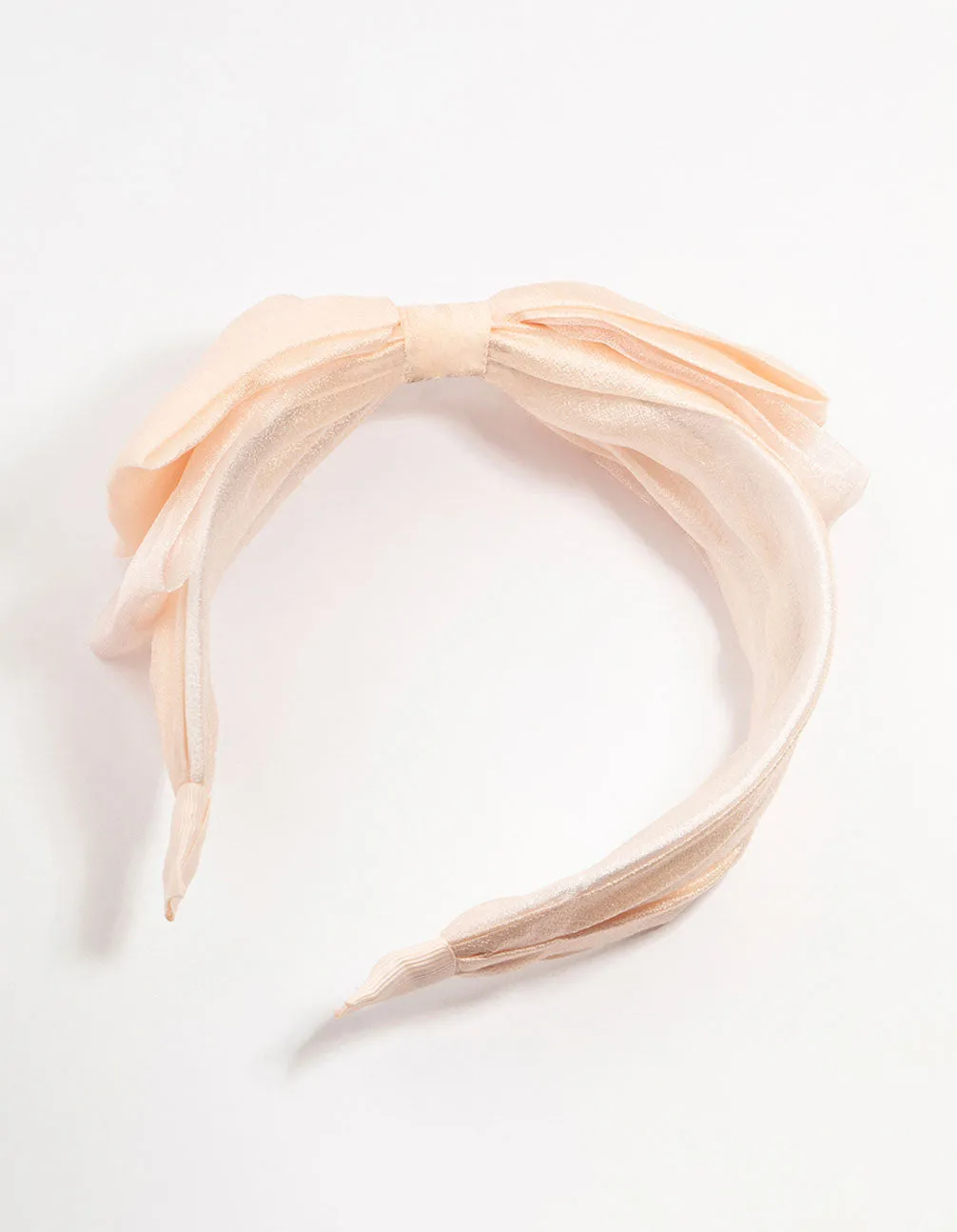 Blush Chiffon Fabric Bow Headband