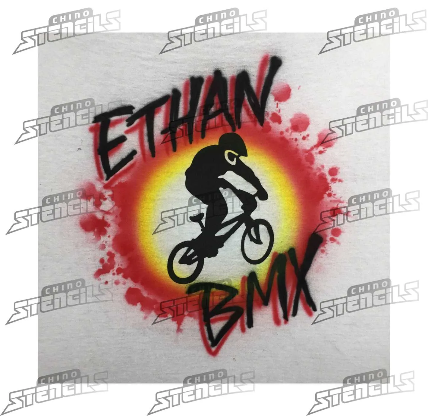 BMX Designs - Airbrush Custom art stencil T-shirt Pack arts crafts clipart bike bicycle