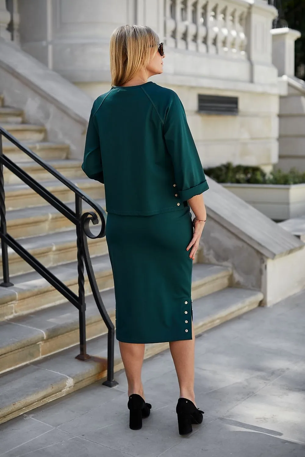 Boxy Sleeve Elegance Blouse Skirt Set