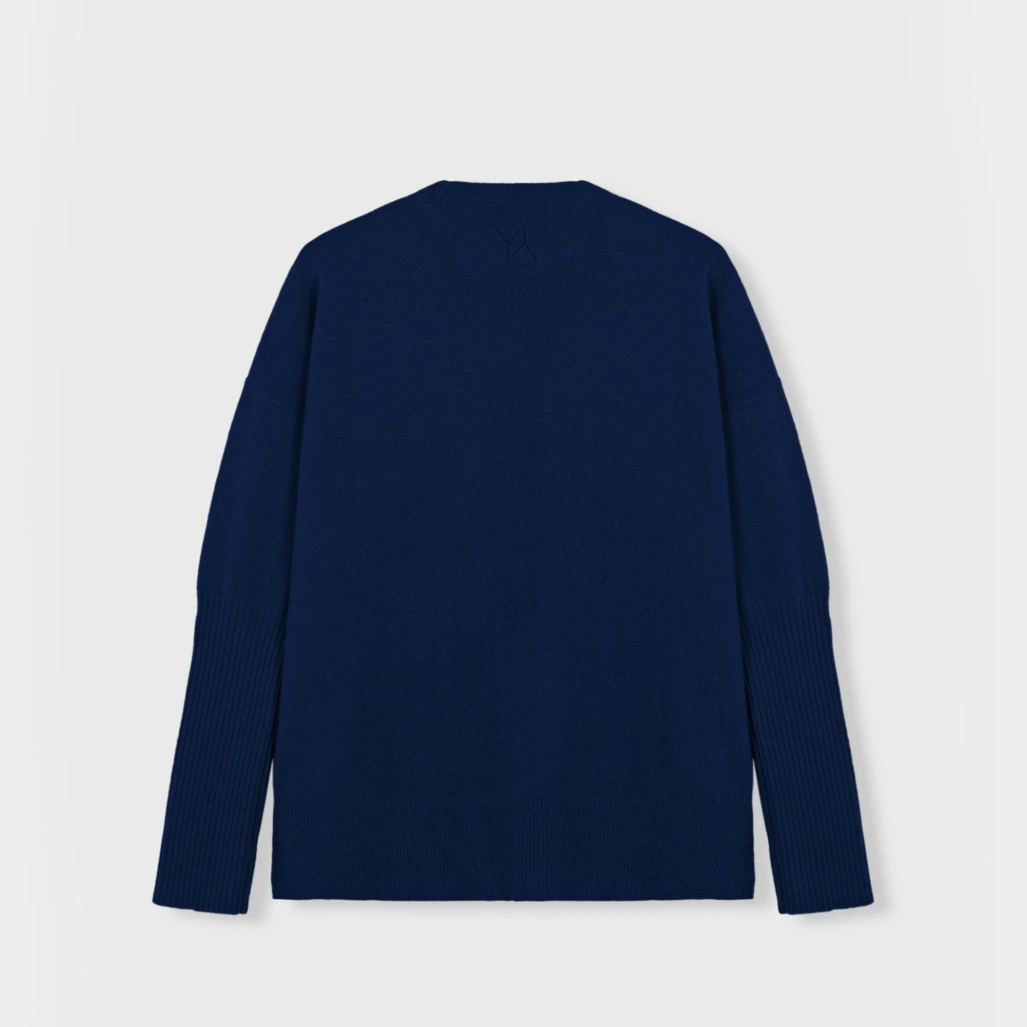 Boxy sweater Cashmere city navy with YY logo