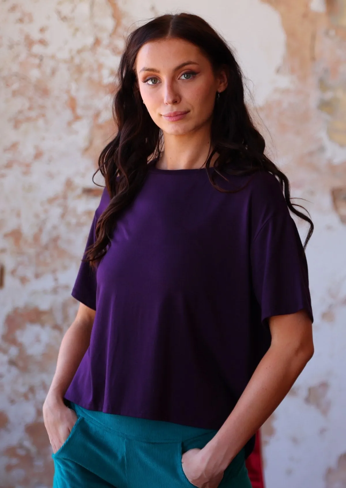 Boxy T-shirt Dark Purple