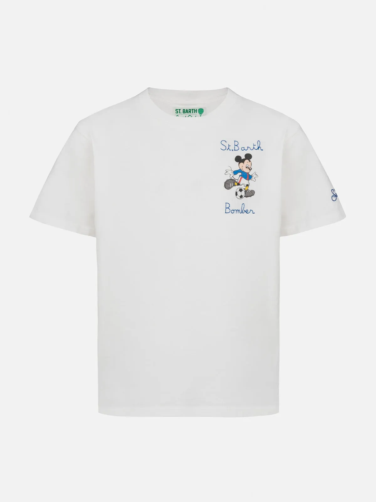 Boy heavy cotton t-shirt Cameron Mickey print and St. Barth Bomber embroidery | DISNEY SPECIAL EDITION