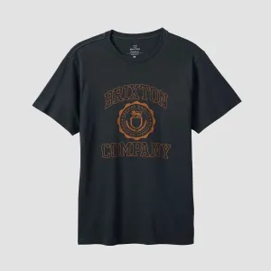 Brixton University T-Shirt Black Worn Wash