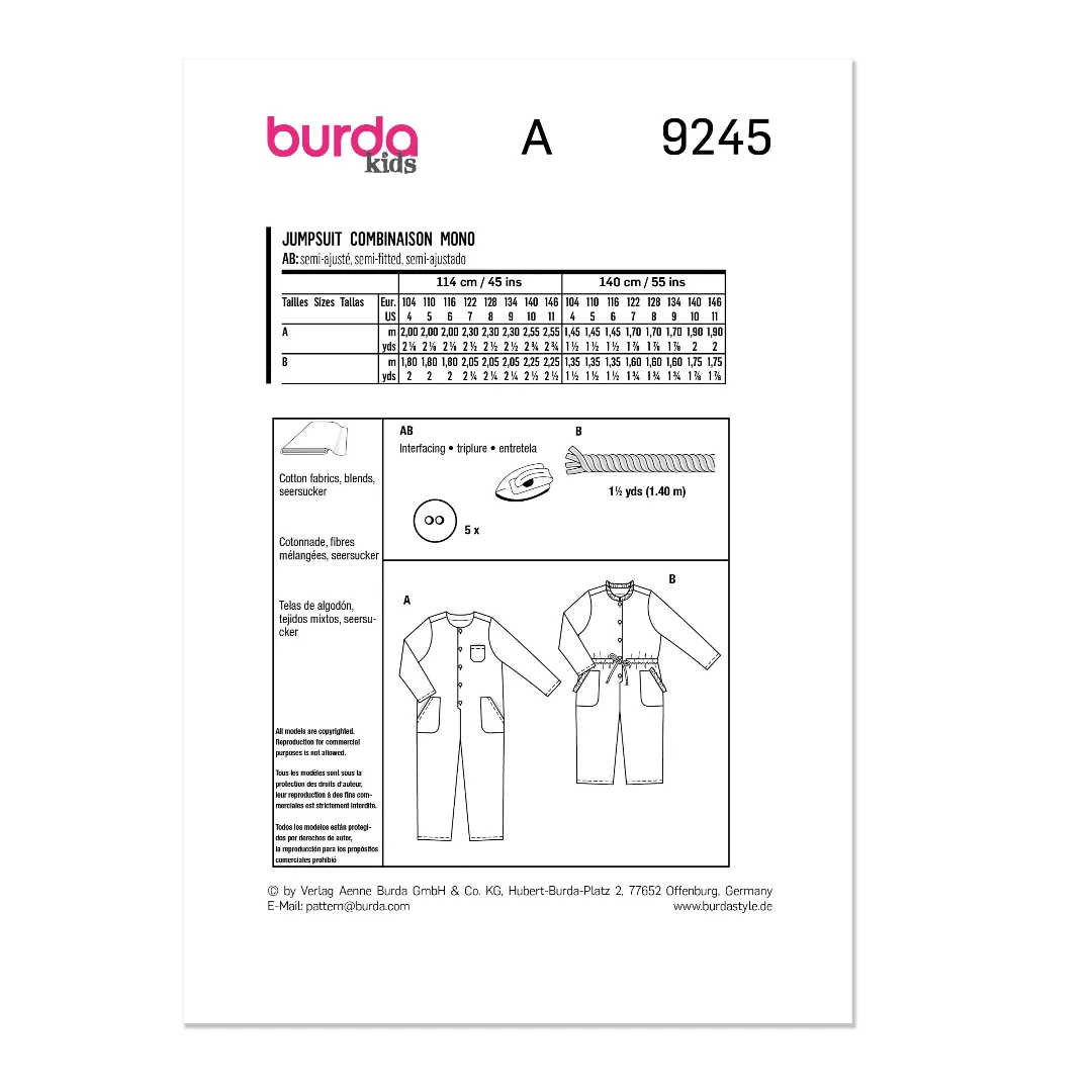 Burda Pattern 9245