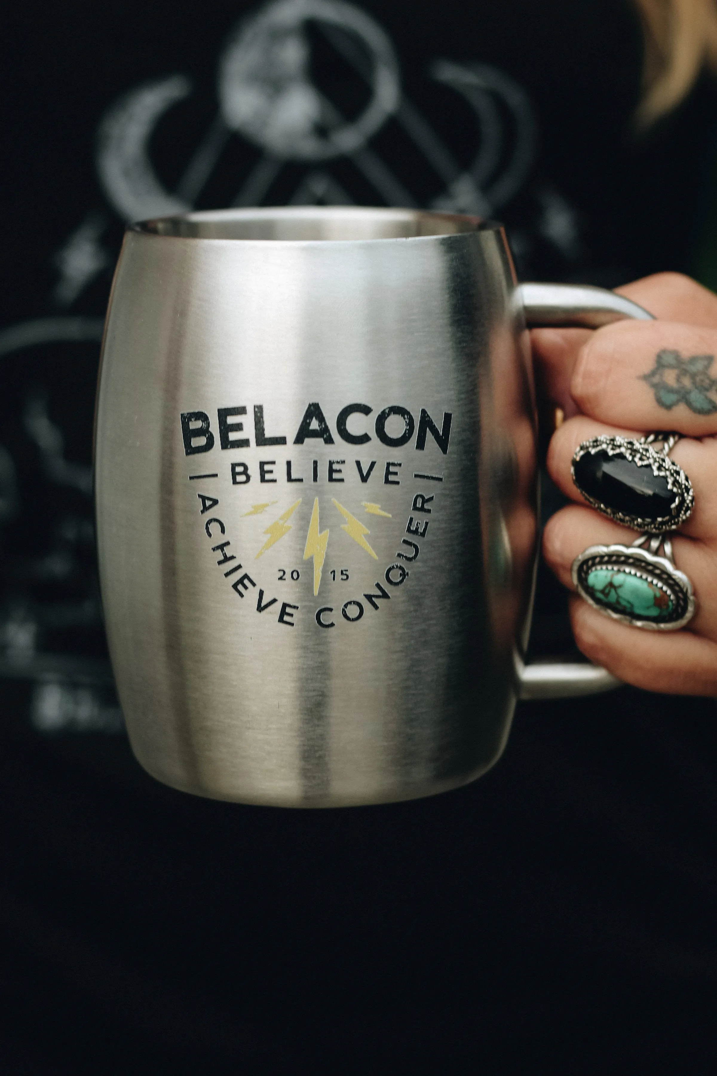 Caffeine and Chaos – 14 oz Stainless Steel Mug