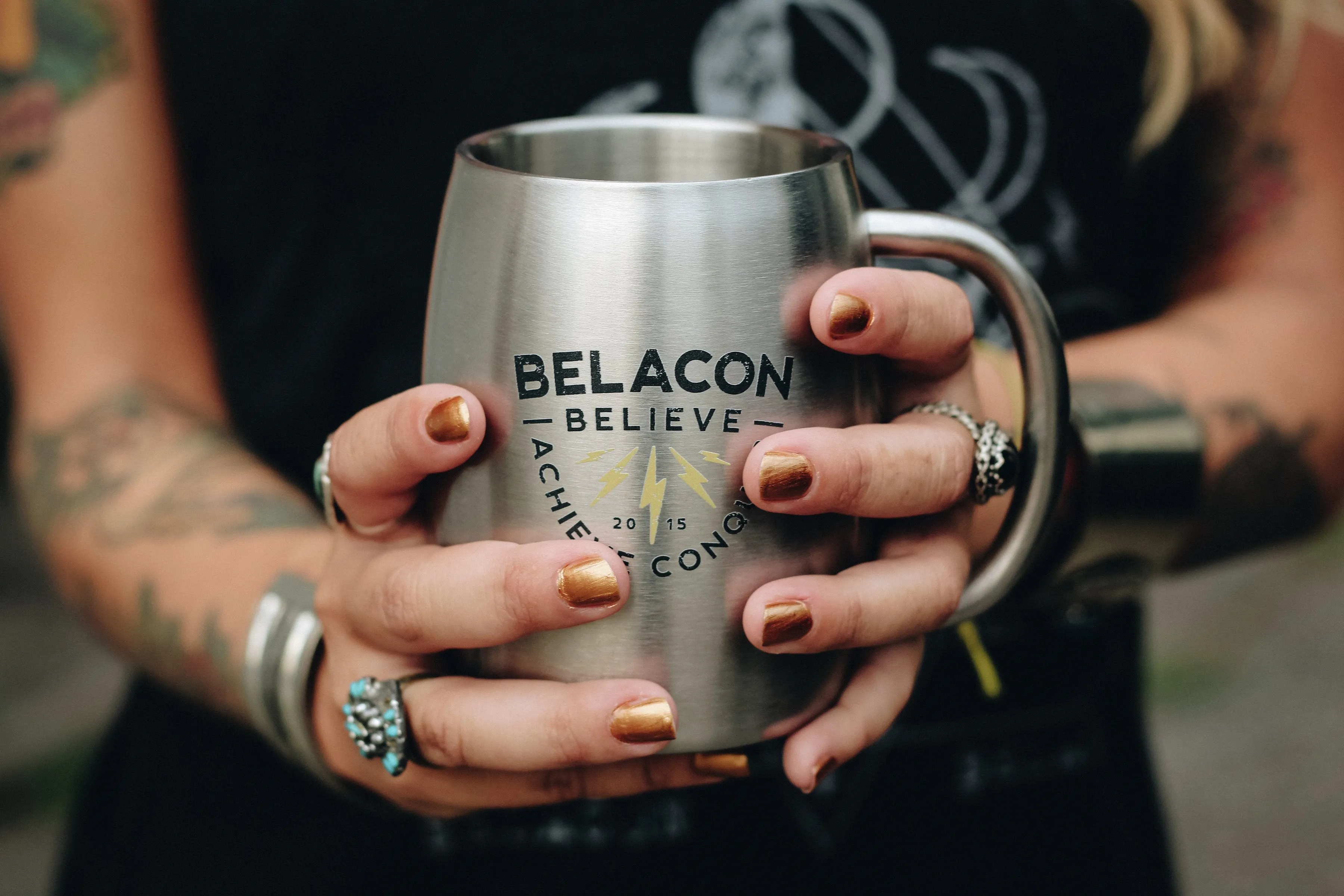 Caffeine and Chaos – 14 oz Stainless Steel Mug