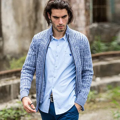 cardigans men sweaters knitwear zipper cardigan Top brand clothing fashion male christmas coat