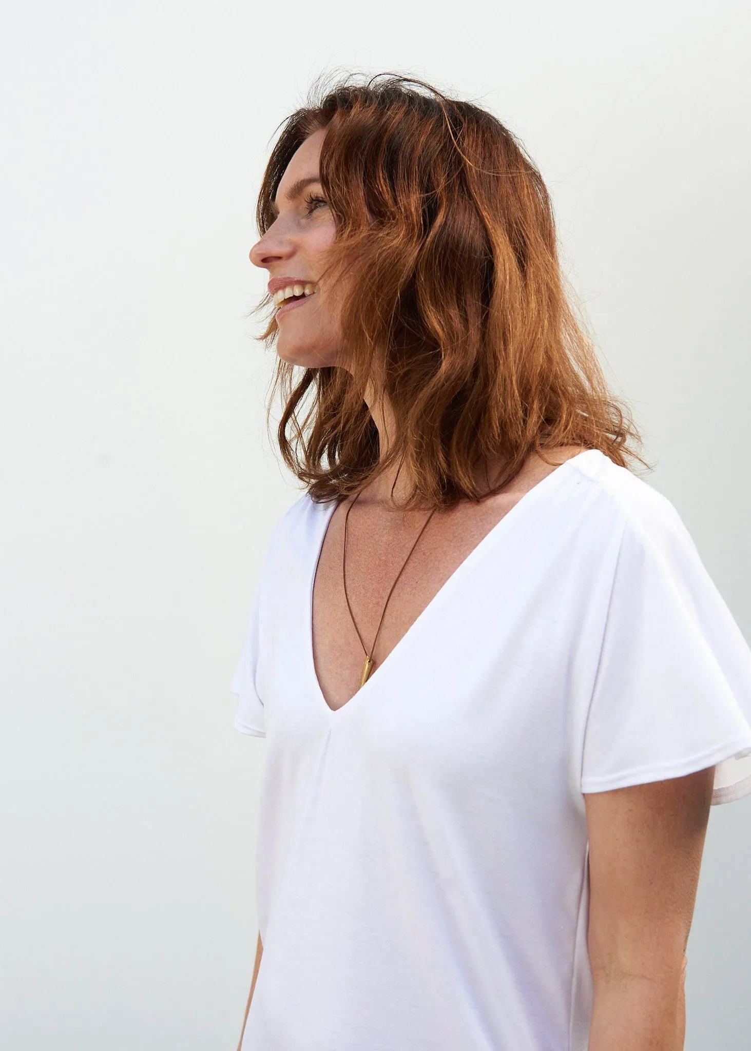 Carmella Caftan Dress in White Jersey