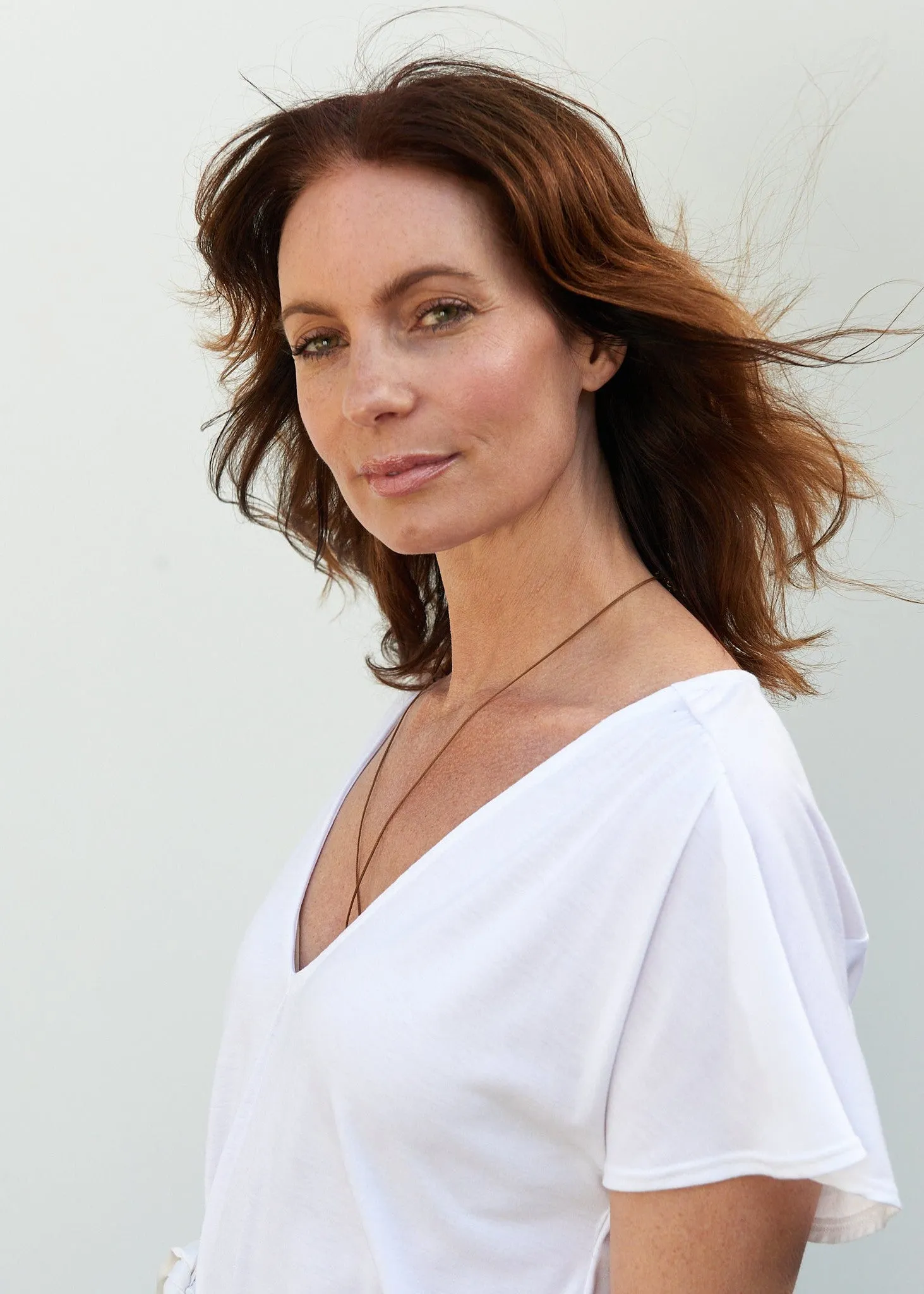 Carmella Caftan Dress in White Jersey