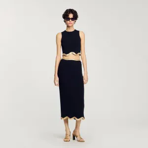 Casablanca Long Knitted Skirt With Chain Detail Black