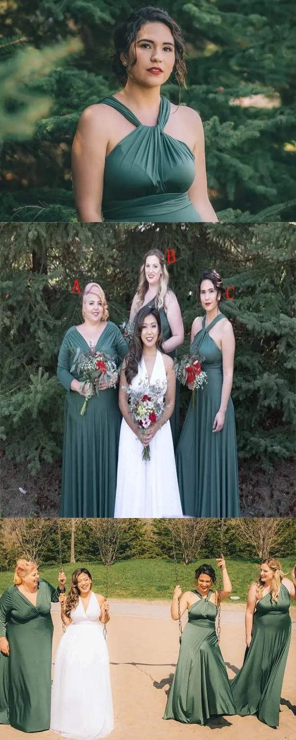 Cheap Soft  Mismatched  Simple Fall Long Elegant Formal Bridesmaid Dresses ,PD0295