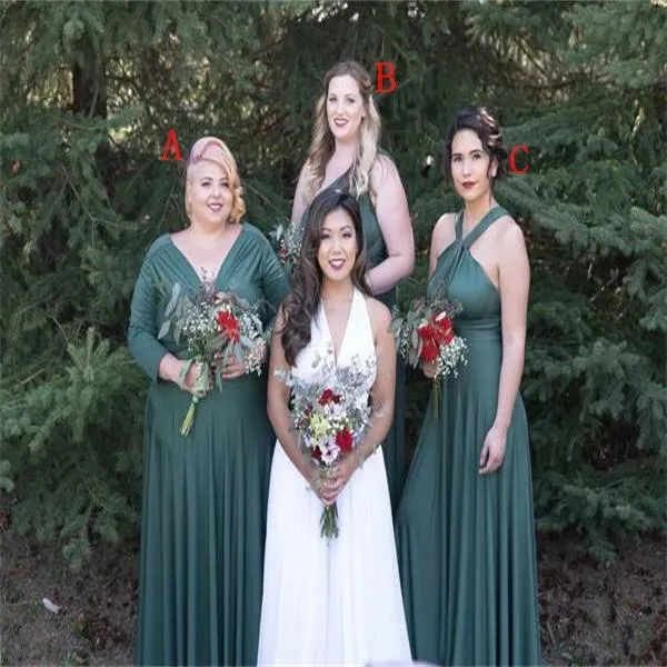 Cheap Soft  Mismatched  Simple Fall Long Elegant Formal Bridesmaid Dresses ,PD0295