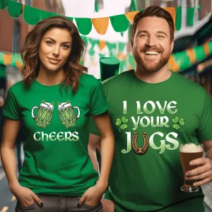 Cheers & I Love Your Jugs 2025 Couples Drinking Shirts