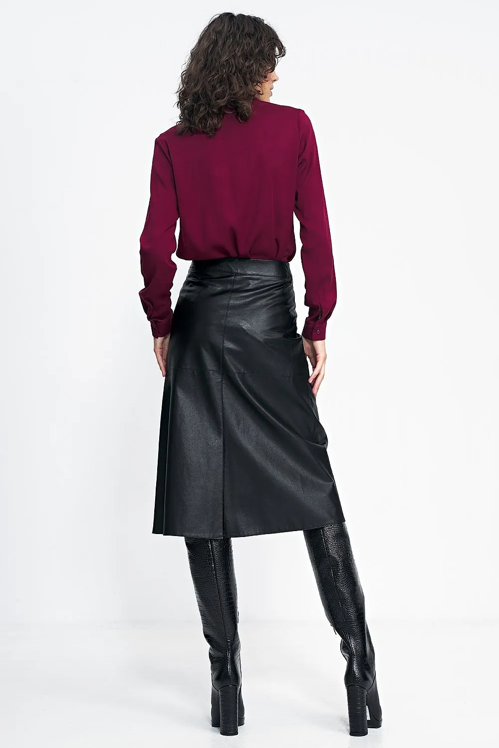 Chic Gathered Front Long-Sleeve Shirt