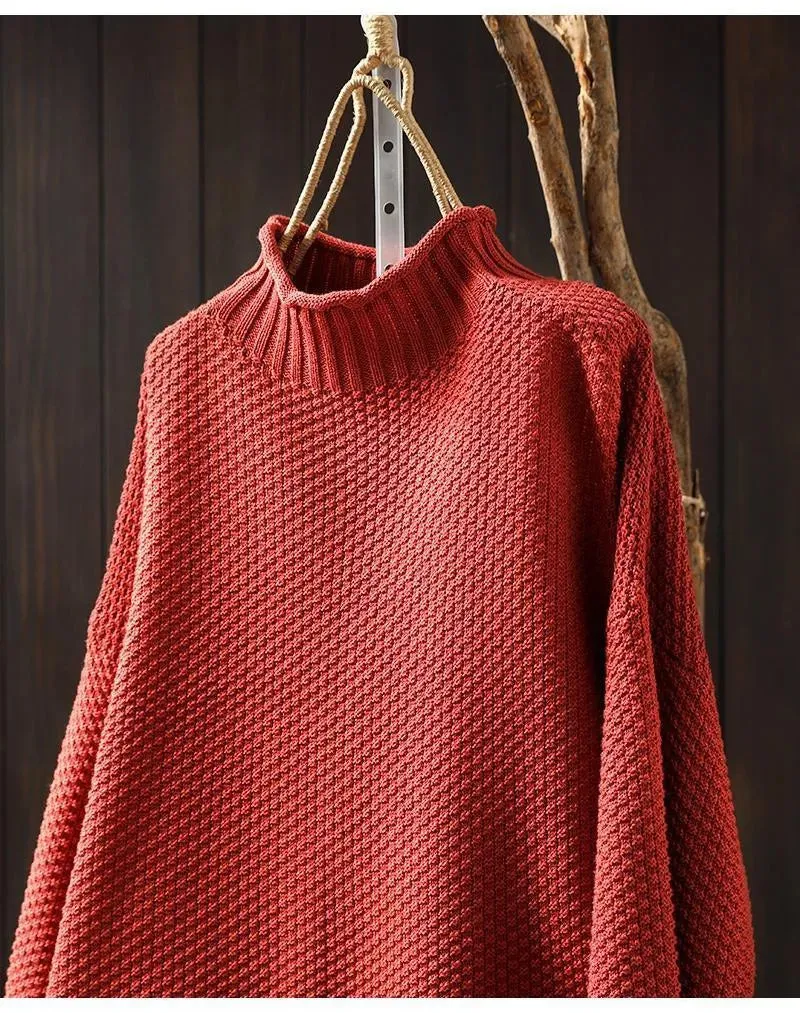 Chic Gestrickter Diamant Rollkragenpullover