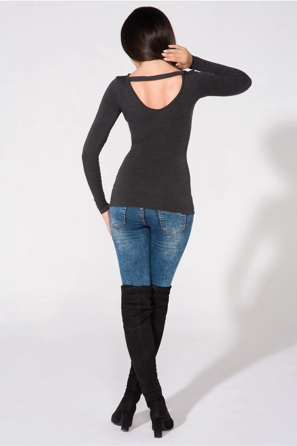 Chic Raw Hem Knit Blouse
