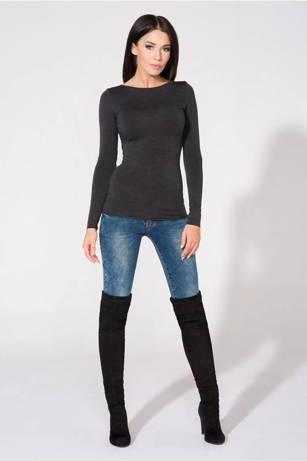 Chic Raw Hem Knit Blouse