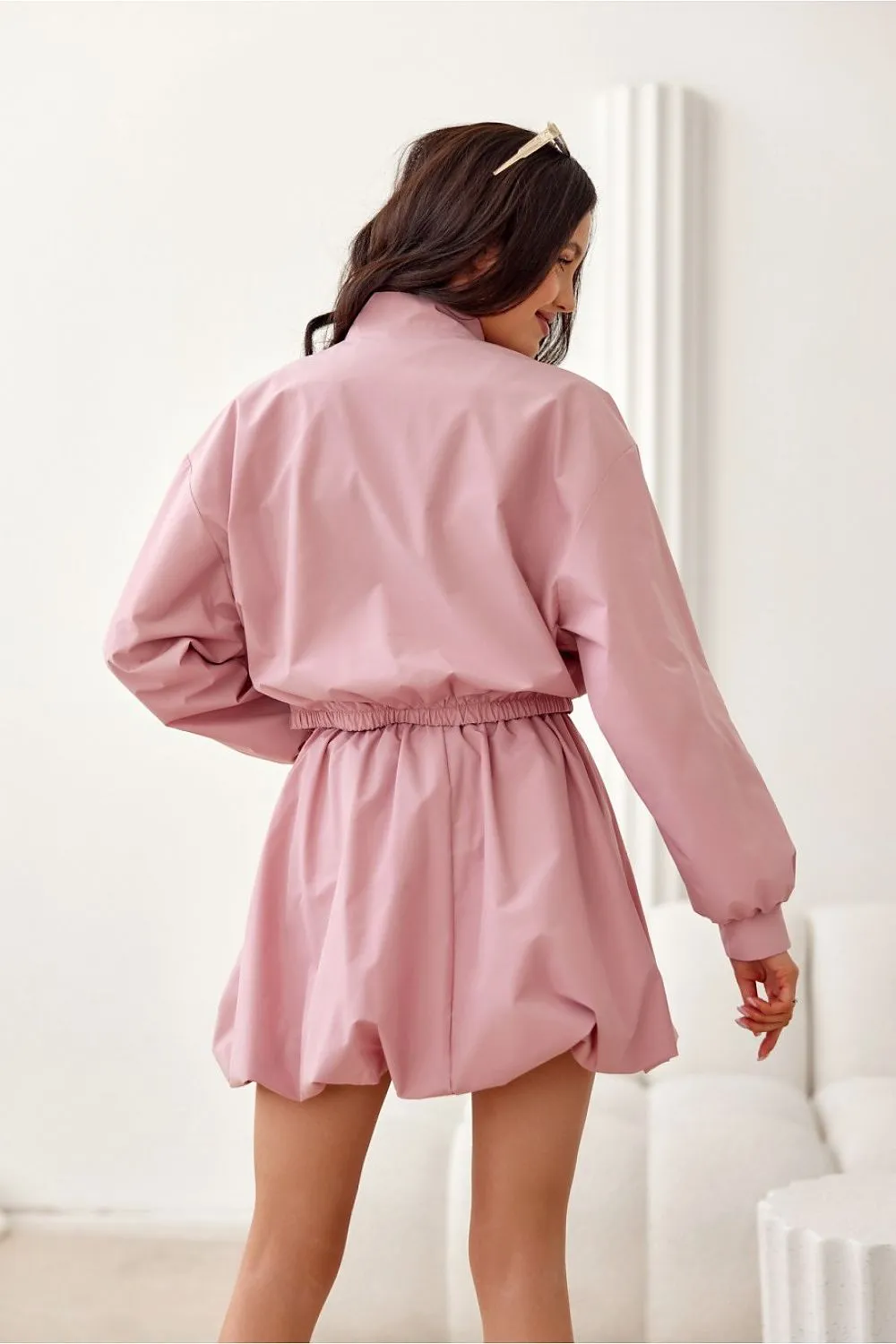 Chic Zip-Front Bomber Jacket