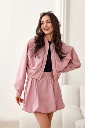 Chic Zip-Front Bomber Jacket