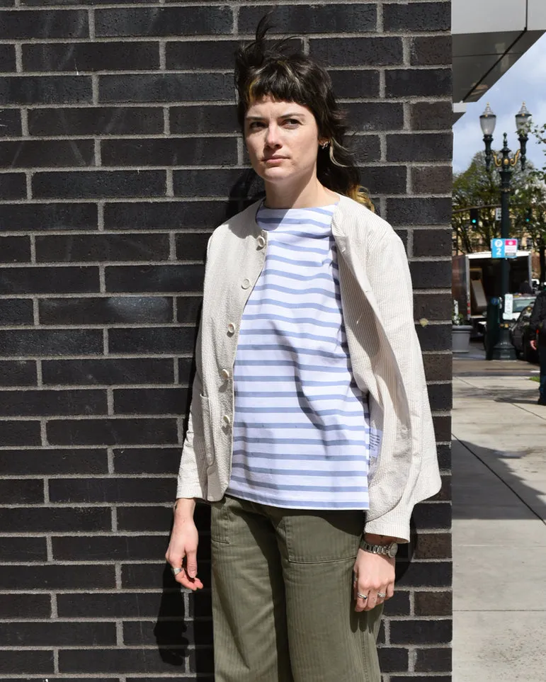 Chimala Basque Tee in White & Blue