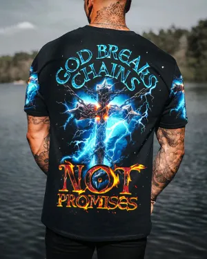 Christianartbag 3D T-Shirt For Men, God Breaks Chains Not Promises Men's All Over Print Shirt, Christian T-Shirt, Christian 3D T-Shirt, Unisex T-Shirt.