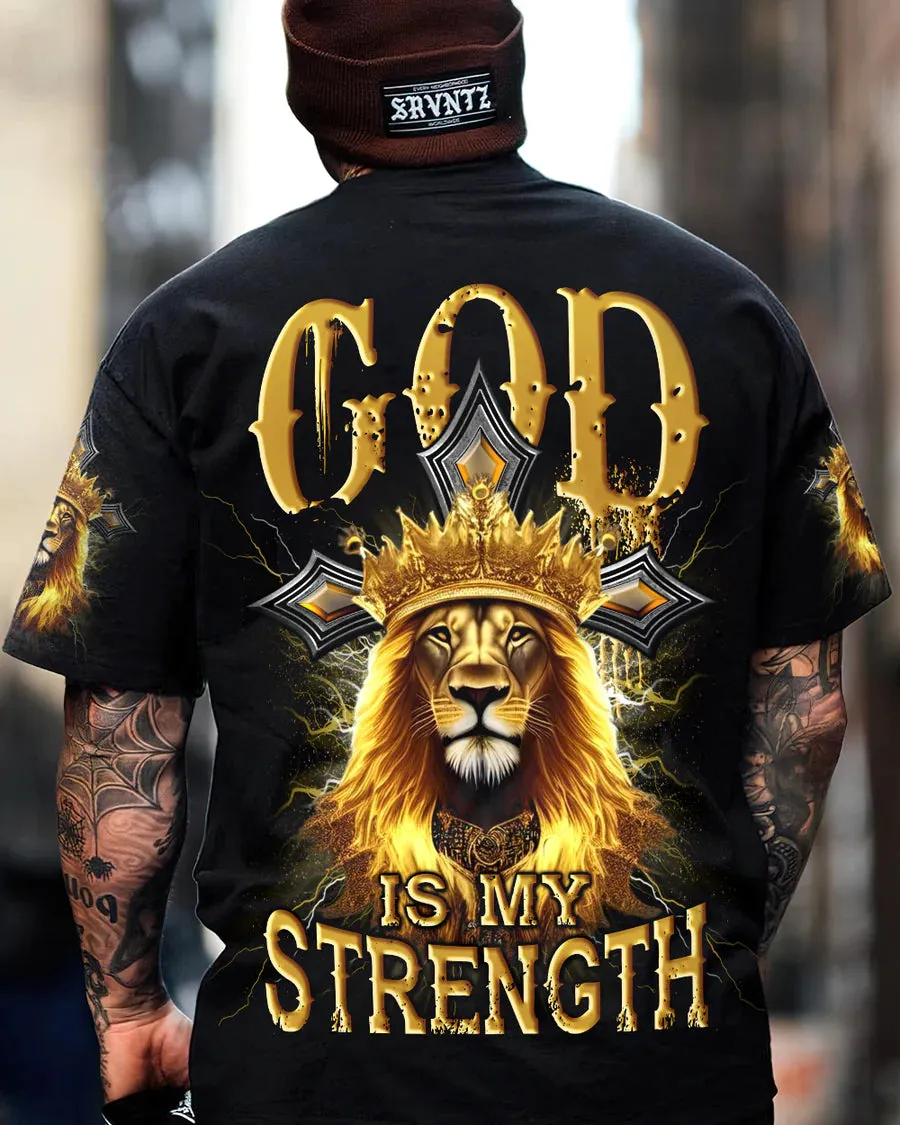 Christianartbag 3D T-Shirt For Men, God Is My Strength Men's All Over Print Shirt, Christian T-Shirt, Christian 3D T-Shirt, Unisex T-Shirt, CAB1011223.