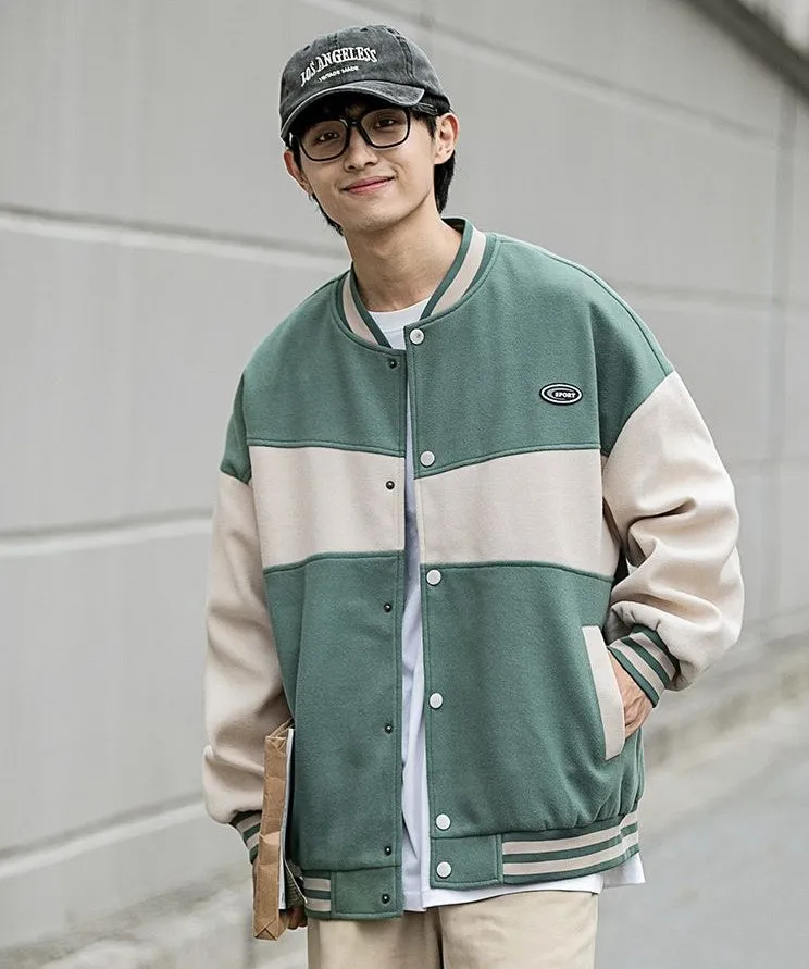 Classic Men's Relaxed-fit Street Style Varsity Jacket